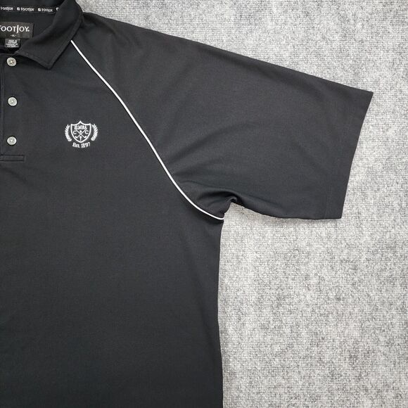 Footjoy Shirt Mens XL Black Polo Short Sleeve Performance Golf Elmira CC Logo - Picture 13 of 15